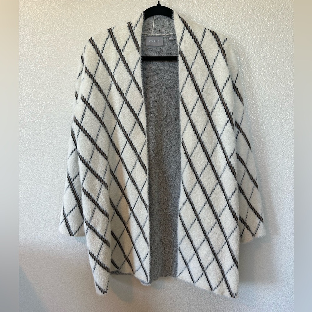 Long fuzzy cardigan
